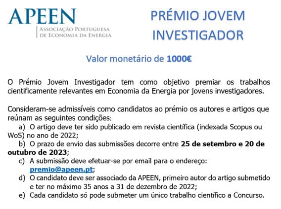 Prémio Jovem Investigador APEEN